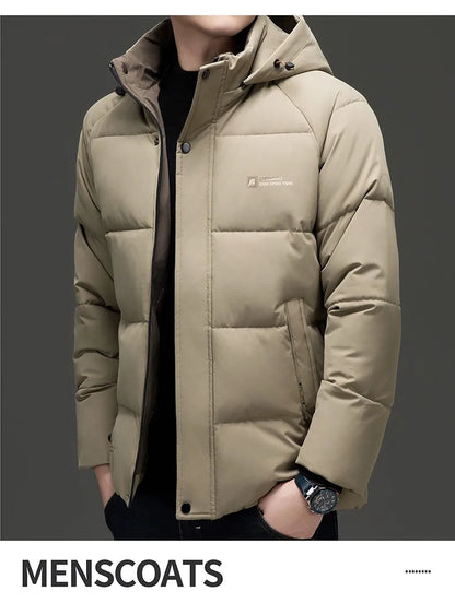 Top Grade Designer New Brand Men Parka Jacket Thick Casual Fashion Hooded Cropped Windbreaker Quilted Bubble Coats  Mens Clothes.