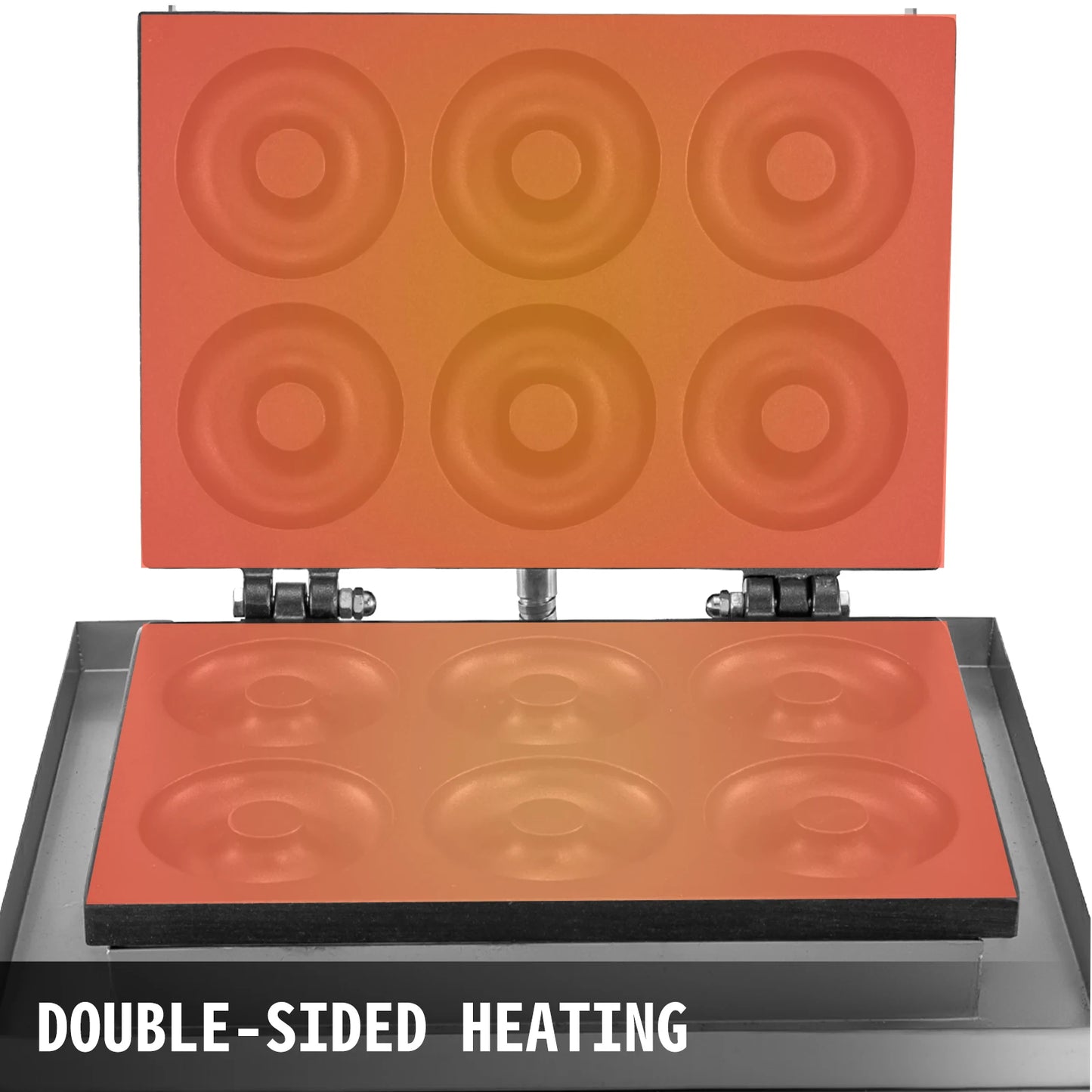 SucceBuy 6 Hole Electric Sweet Donut Maker Stainless Steel Non Stick Commercial Donut Waffle Cookies Gaufriers Kitchen Appliance.