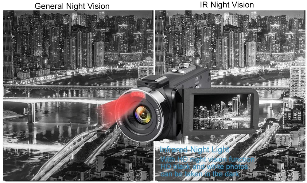 8K Digital Photography Camera 48MP Handheld DV 18X igital Zoom Camera Recorder 3'' LCD Touch Screen Portable Recording Camcorder.