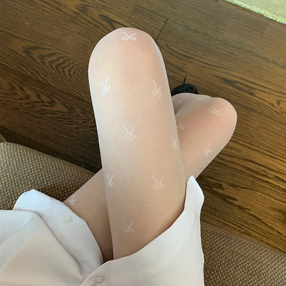 Black Polka Dot Butterfly Knot Tights Ultra Thin Women's Stockings Prevent Snagging Sexy Silk Pantyhose Spring Summer