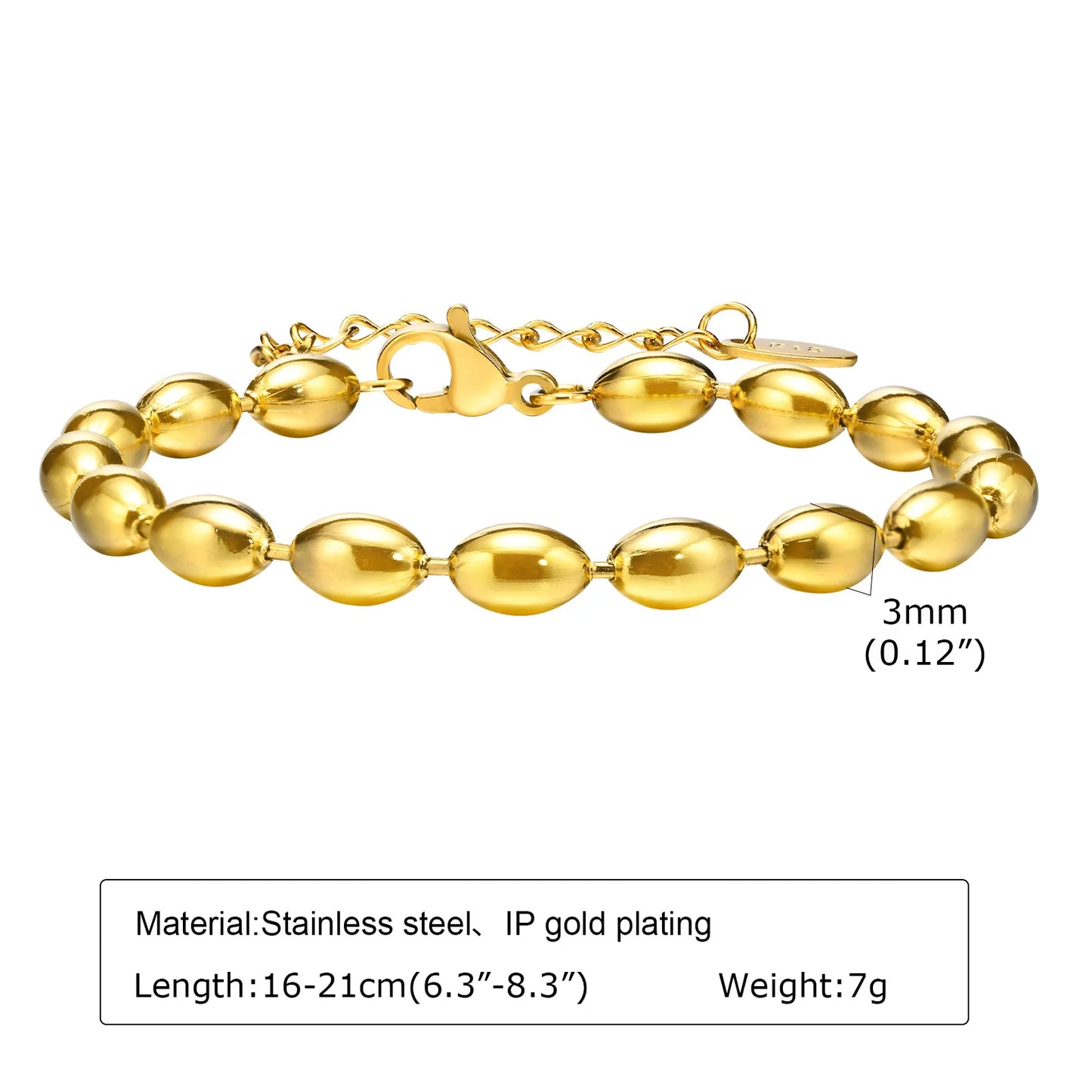 Chunky Stainless Steel Link Chain Bracelet For Woman, Gold Plated Layering Bracelets Wristband Waterproof Jewelry