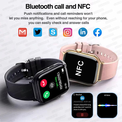 2025 New Iatrology Grade Smart Watch Women Blood pressure Blood oxygen Fat Heart Rate Menstrual Tracking BT Call Bracelet Ladies.