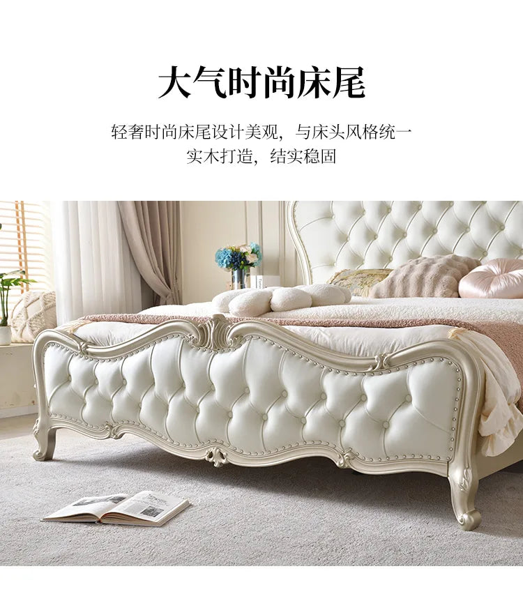 Design Modisches Bett Weißes Licht Luxus Chinesische Prinzessin Ästhetik Minimalistisches Bett Bequeme japanische Muebles-Möbel