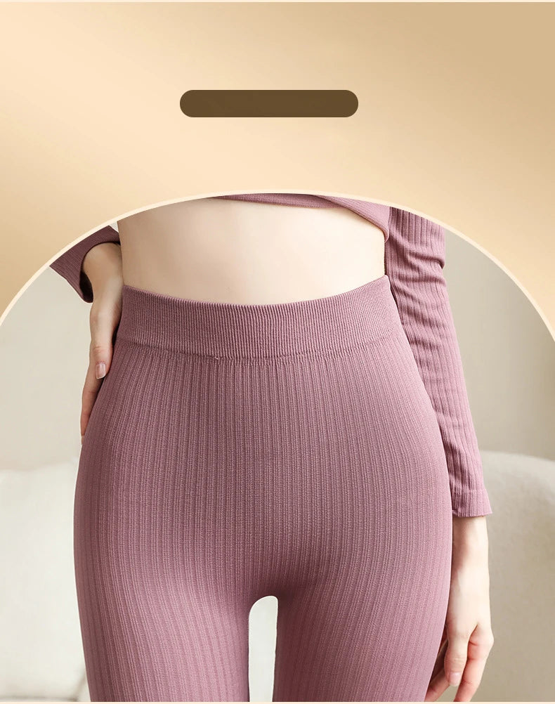 Frauen Thermo Unterwäsche Winter Langarm Winterkleid ung nahtlose Thermo Unterwäsche Intim Set Frau dicke 2 Stück Nachtwäsche