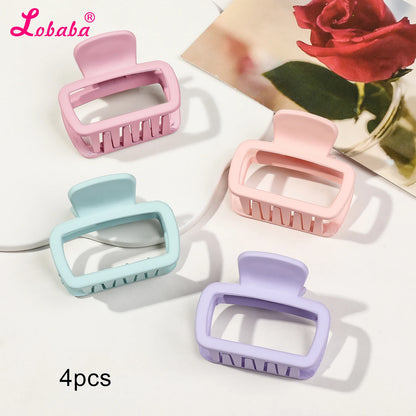 4 Pack Medium Small Hair Clips for Women, Claw Clips for Thick Thin Hair, Strong Hold Square Jaw Clips.