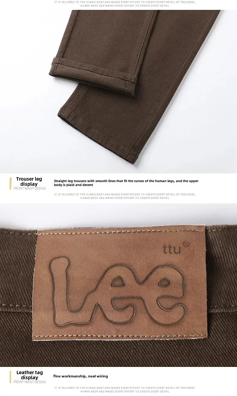 2024 herbst/Winter Neue männer Jeans Business Lose-Fit Gerade Bein Hohe Taille Baumwolle Casual Trendy hosen.