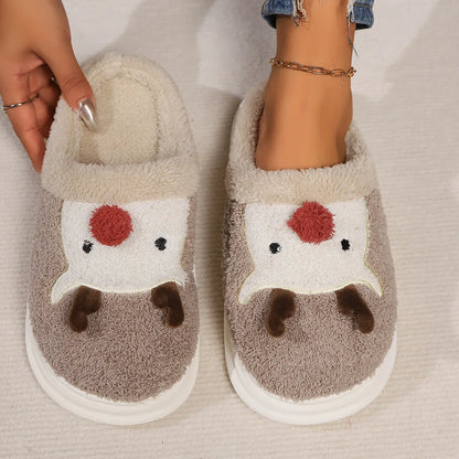 Smile PoP Cute Women Slippers Indoor Fuzzy Women House Slippers Classic Cartoon Casual Home Shoes Warm Bedroom  Animals Shoes