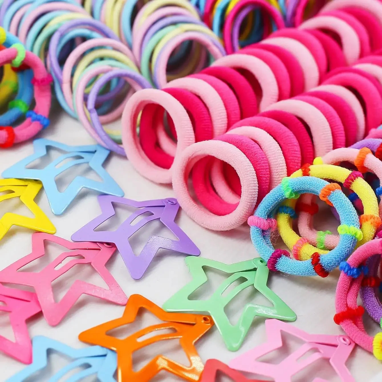 Cute Simple Children's Hair Accessories Comb Set Hair Clips Hair Bands Creative Headwear Set Kids Fashion Accessory Bundle.