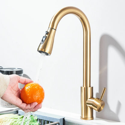 Kitchen Faucet Brushed Nickel Hot and Cold Water Faucet Kitchen Sink Faucet Pull-out Sprayer For Kitchen Sink Faucet