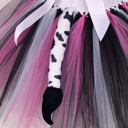 Halloween Tier Cosplay Kostüm für Kinder Wald Thema Kühe Tiger Giraffe Leopard Zebra Tutu Kleider Performance Tanz Sets.