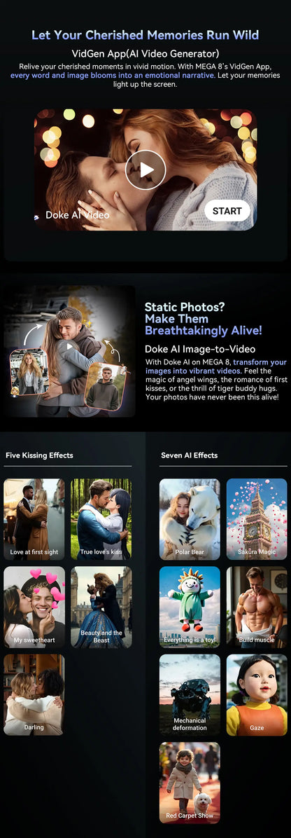 Blackview Mega 8 [No EU Charger] Tablet 11000mAh 13" FHD Display 36GB+512GB 50MP+13MP+0.08MP Android 15 90Hz 2K Dual SIM 4G 1080P