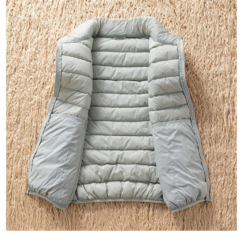 12 Farben 90% weiße Enten Daunen Frauen ärmellose Jacken 2023 Neuankömmlinge weibliche ultraleichte packbare Weste Frauen Mäntel