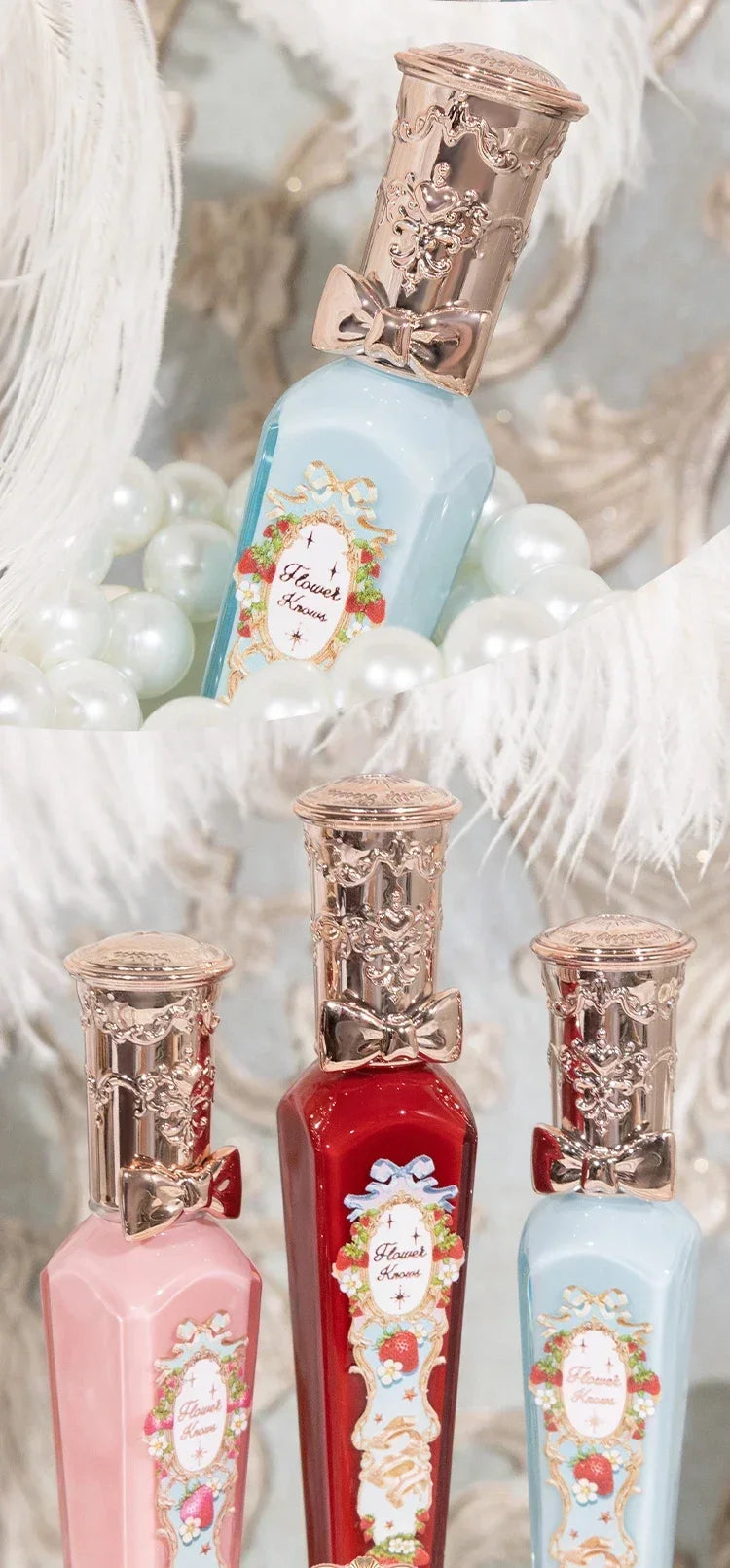 Flower Knows Strawberry Rococo Series Cloud Lip Cream Lip Gloss Long Lasting Velvet Lip Tint Lipstick for Women Cosmetic.