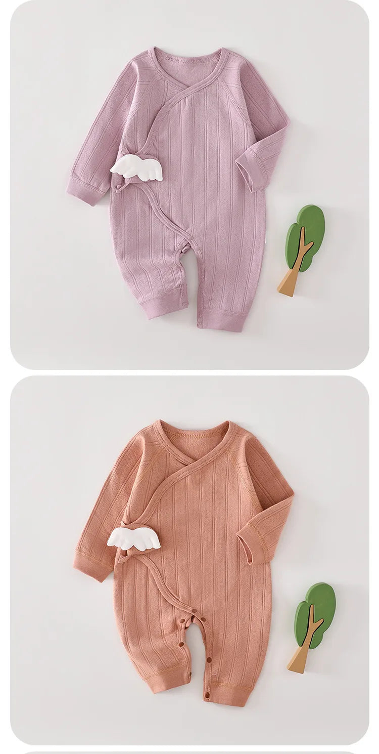 AYNIGIELL Frühling und Herbst 0-6 Monate Baby Strampler Neugeborene Mädchen Jungen 100 % Baumwolle Langarm Kleidung Säuglingsoverall.