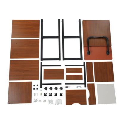 Klappbarer Laptop-Schreibtisch mit Rollen, höhenverstellbarer Nachttisch, Computertisch, tragbarer Schlafzimmer-Bürotisch