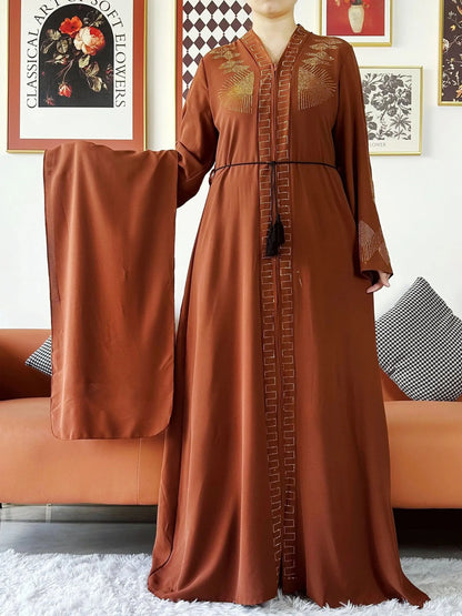 New Women Elegant Dress Chiffon Open Abaya with Zipper Muslim Women Dress Islamic Clothing Cardigan Abaya Women Muslim Dress