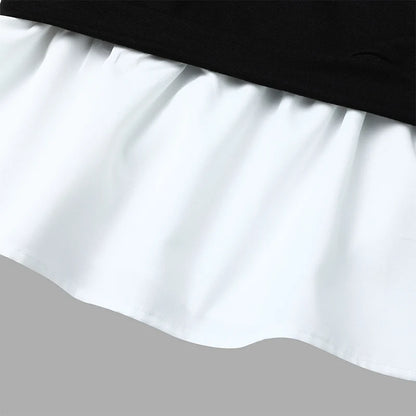 Plus Größe 5XL VONDA Frauen Hoodies Sweatshirts Mode Patchwork Kausalen Revers Kragen Gefälschte Zwei Stück Sweatshirts Lose Lange Jumper.