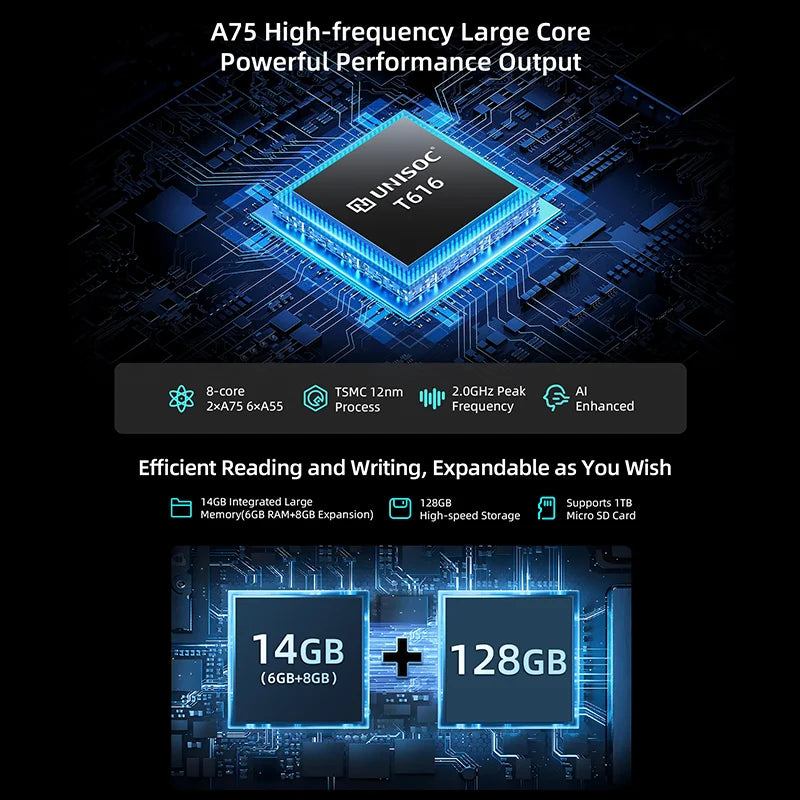 BMAX tablet I10S Pro Three-proof tablet Max14GB Memory(6GB+8GB) 128GB Storage Android 14 UNISOC T616 ARM Mail G57 4G Full Netcom.