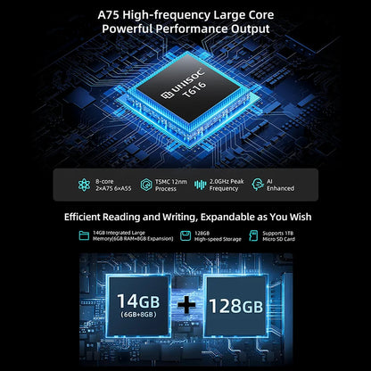 BMAX tablet I10S Pro Three-proof tablet Max14GB Memory(6GB+8GB) 128GB Storage Android 14 UNISOC T616 ARM Mail G57 4G Full Netcom.