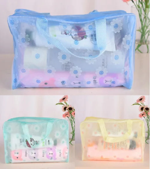 5 Color Waterproof PVC Cosmetic Storage Bag Women Transparent Organizer for Makeup Pouch Compression Travelling Bath Bags.