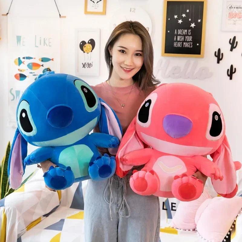 80cm Big Size Disney LILO & Stitch Anime Plush Stuffed Doll Room Plushies Pillow Ornaments Peluche Children's Holiday Gifts.