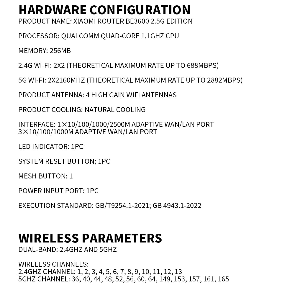 2024 Xiaomi Router BE3600 WiFi7 2.4/5GHz Duan Bands 160Mhz 3570Mbps Mesh Networking Gaming Acceleration 2.5G Ethernet Port
