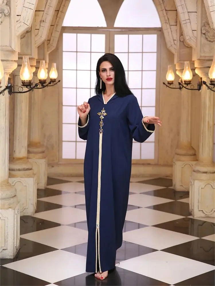 Ramadan Eid Hoodie Abaya Damen Dubai Luxury Islam Muslim African Dresses For Women Kebaya Caftan Marocain Robe Musulmane Femme.