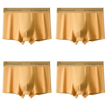 4Pcs Männer Unterwäsche Sportliche Boxer Plus Größe Jugend Boxer Shorts Bequeme Atmungsaktive Flache Hosen männer Quadratische Höschen Slip geschenk