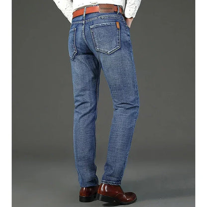 Luxury Men High Quality Pants Clothing Men Classic Business Casual Jeans 2025 New Male Fashion Blue Slim Stretch Denim Trousers.