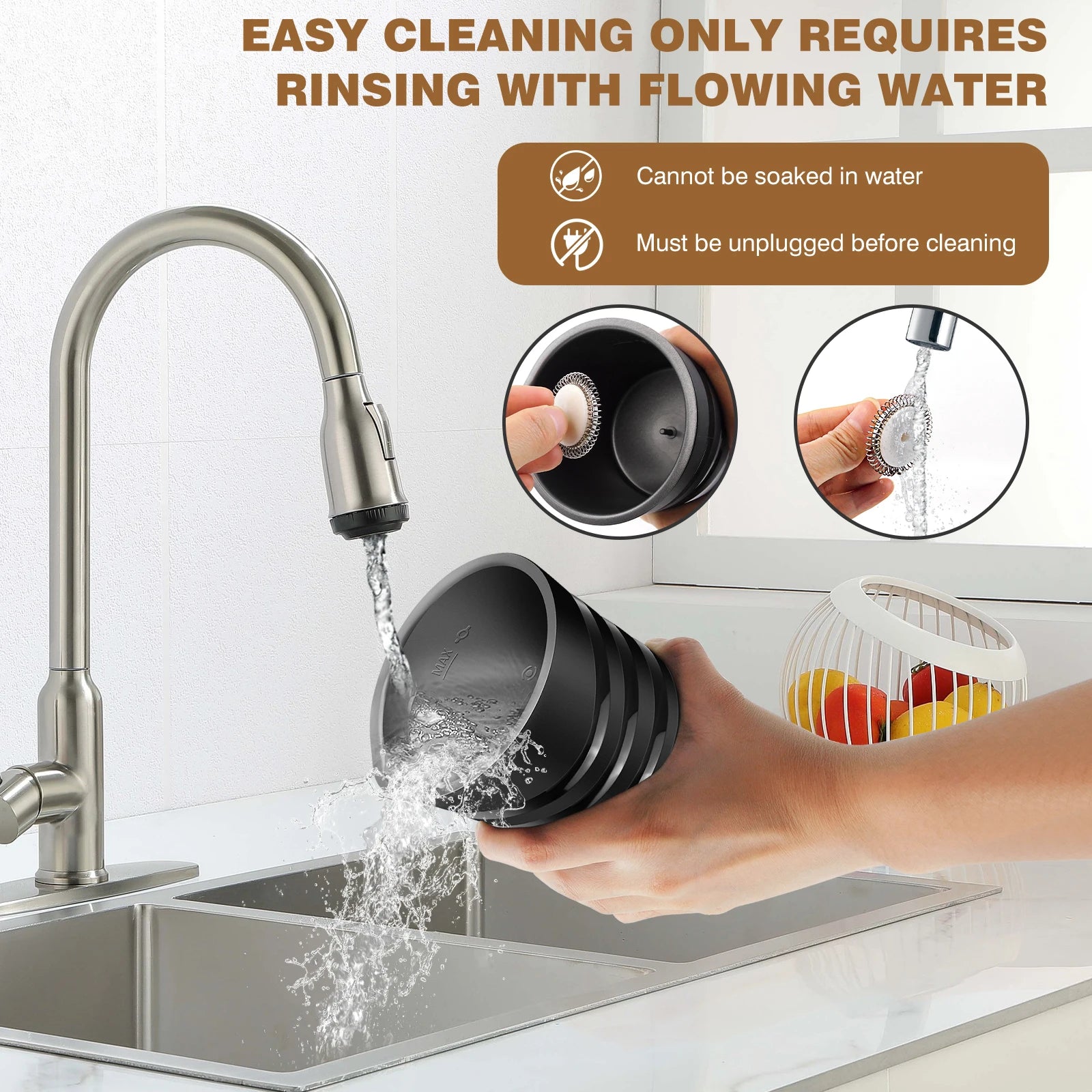 4 in 1 Automatic Milk Frother Electric, 600ml Capacity Hot & Cold Milk Foamer, Silent Operation for Coffee Cappuccino Chocolatte.