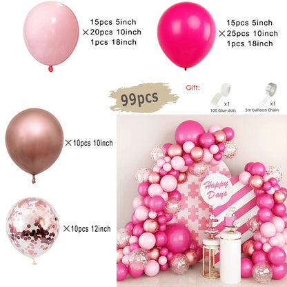 Macaron Rosa Ballon Girlande Bogen Kit Hochzeit Geburtstag Party Dekor Kinder Roségold Latex Ballons Babyparty Dekorationen Kette