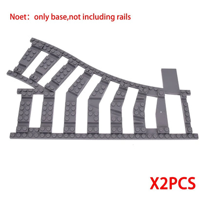 MOC City Creative Idea Train Straight and Curved Rails Base Tracks Shoulder Building Blocks Bricks Accessories DIY kid Toys gift