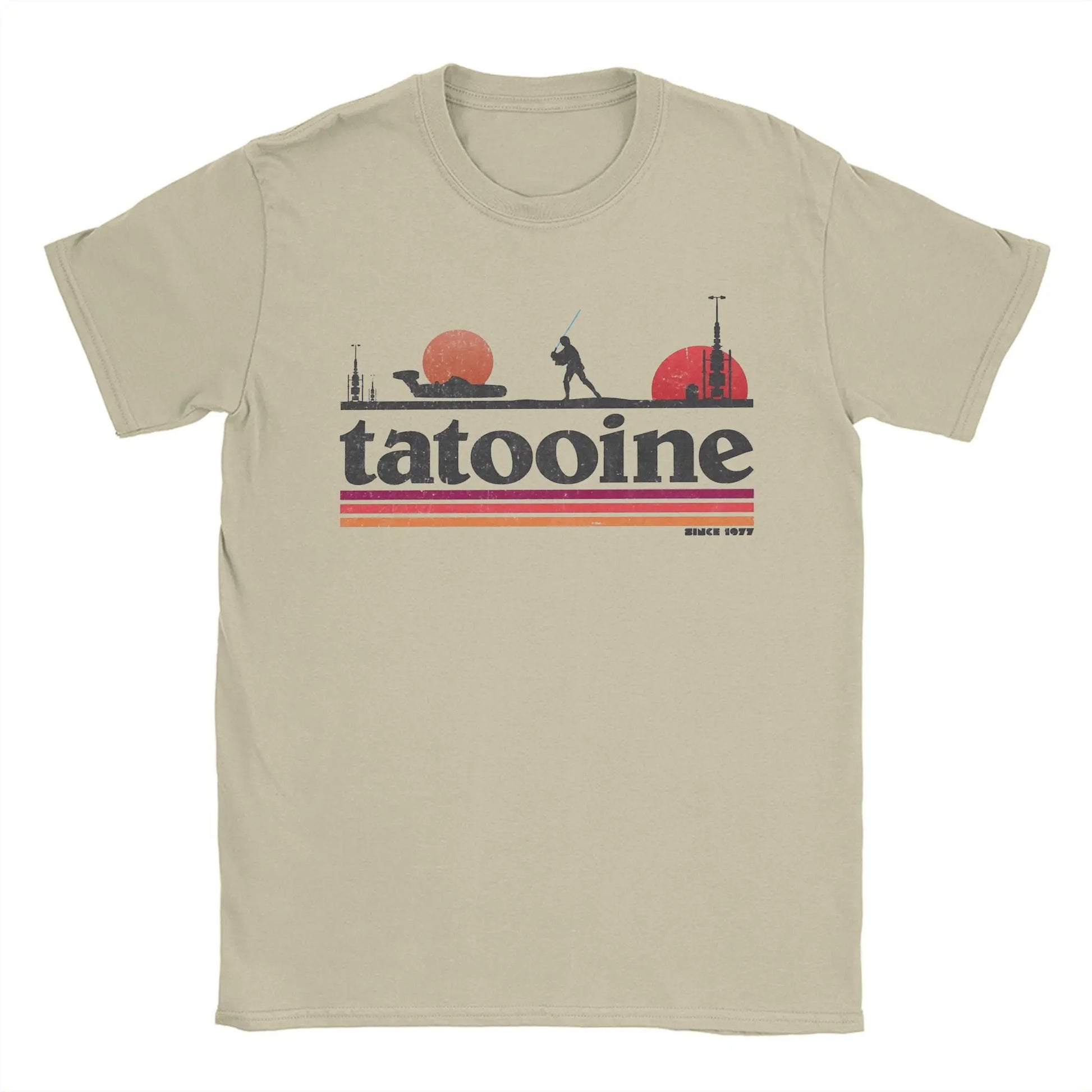 Casual Planet Sky Tatooine T-Shirts for Men Crewneck Cotton T Shirt  Short Sleeve Tee Shirt Classic Clothes.
