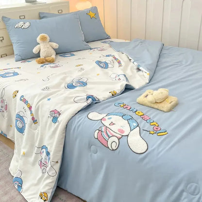 New Kawaii Hello Kitty Sanrio AnimeKuromi Winter Thickened Single both bed Plush Soft Quilt Cute Cartoon Cinnamoroll Warn.