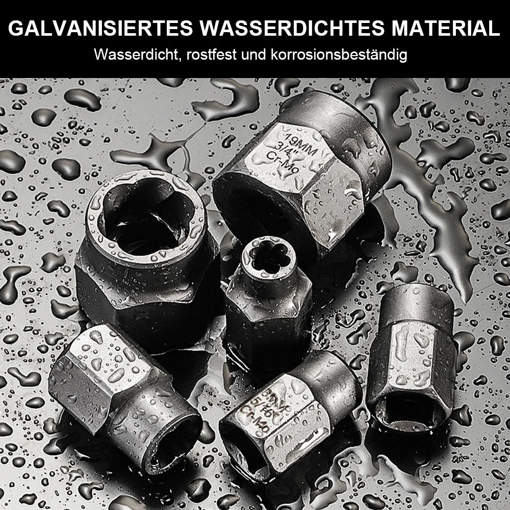 [EU-Lager] 14-teiliges Steckschlüsselset, Schlagschrauben-Mutterentferner-Set, Cr-Mo-Stahl-Schraubenausdreher-Werkzeugset für industrielle Schlagschrauben und Muttern