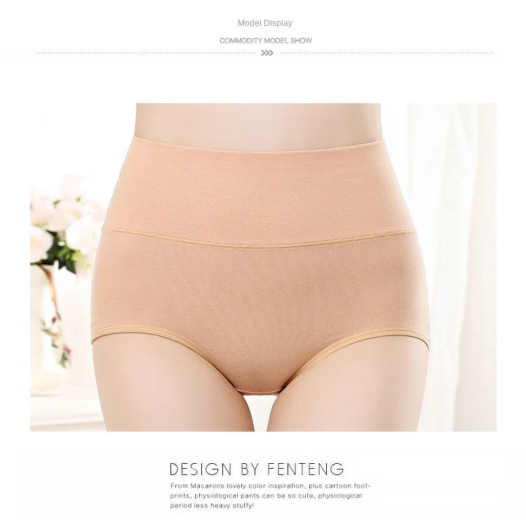 4Pcs/Lot High Waist Underwear Cotton Panties Women Body Slim Abdominal Underwear Plus Size Girls Briefs Female Lingerie Shaper.