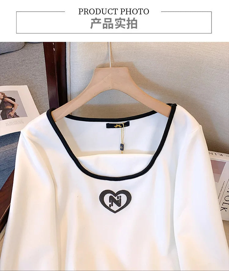 150kg plus size Damen büste Herbst Frühling lose einz eilige Hals Langarm Sweatshirt schwarz weiß 5xl 6xl 7xl 8xl 9xl.