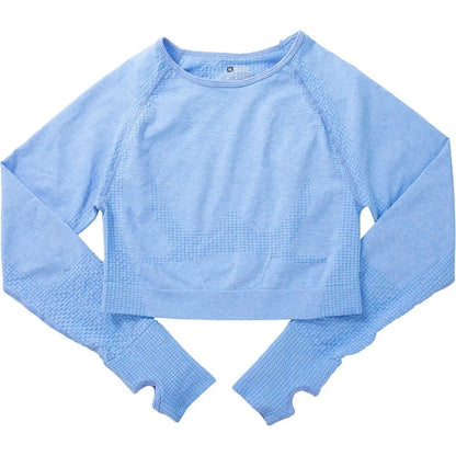 Seamless Yoga Suit Women's Long Sleeve Jacquard Sports High-Waisted Tightening Leggings Fitness Top Origin China