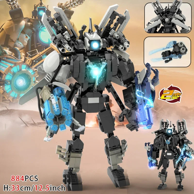 Moc Skibidi Toilet Action Figures builing blocks,Camerman Titan Speakerman Surveillance Man TVMan Boys Bricks Toys For Kids Gift