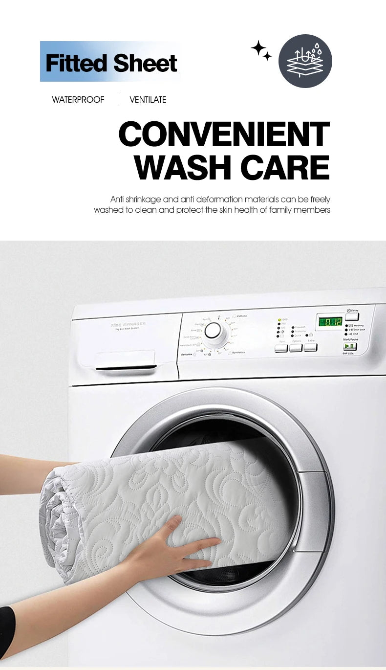 Waterproof Mattress Protector Queen King Quilted Thick Mattress Cover Anti-bacterial Fitted Sheet Bed Pad Cover 1pc