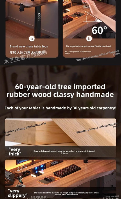 Elektrischer höhenverstellbarer intelligenter Stehschreibtisch, Computer-Workstation, Heimbüro, Gaming-Tisch, Arbeitszimmer, Schreibtisch, Desktop-Computer