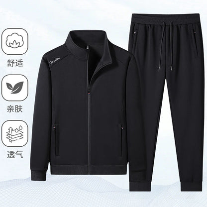 Plus Size 6XL 7XL Men's Sportswear Casual Cotton Tracksuits Men Sets Outwear Jacket+Sweatpant Joggers Running Winter Sports Suit.