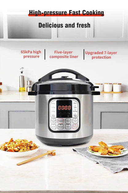 6L Multifunction Electric Pressure Cookers Soup Porridge Heating Meal Heater Kitchen Stainless Steel Multicooker Rice Cooker.