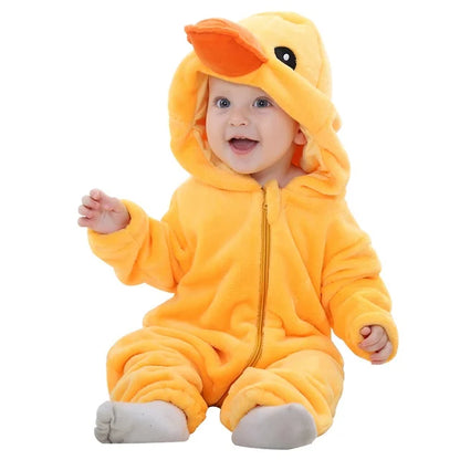 MICHLEY Winter Baby Strampler Mit Kapuze Flanell Cosplay Kleinkind Infant Kleidung Insgesamt Bodys Overall Kostüm Für Kinder Mädchen Junge
