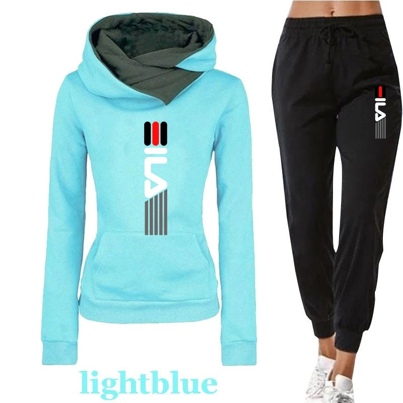 Frühling Und Herbst Frauen Hoodie Trainingsanzug 2-teiliges Set Sweatshirt Set Casual Tops Sport Lange Hosen Weibliche Plus Größe Vetement.