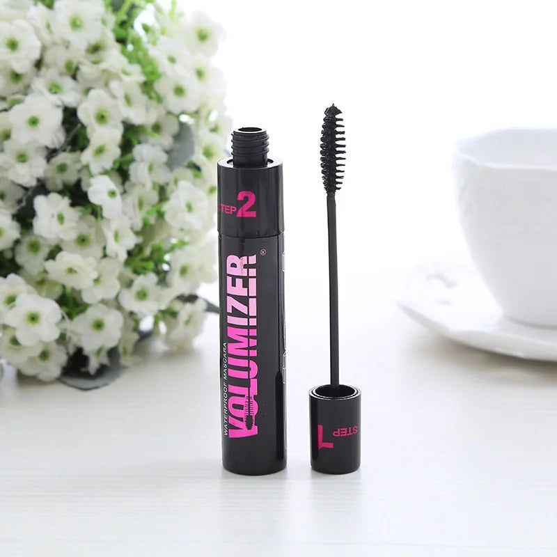 Make up 2in1 Double Purpose Mascara Waterproof and Sweatproof Curling Brushes Makeup Eye Fiber Mascara Eyelash Eyelashes Black.