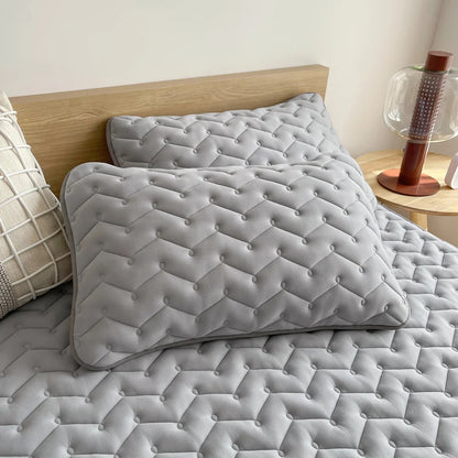 3pcs Waterproof Bedding Set 1pc Mattress Cover 2pcs Pillowcase Soft Comfortable Fitted Sheet Washable Durable Mattress Protector.