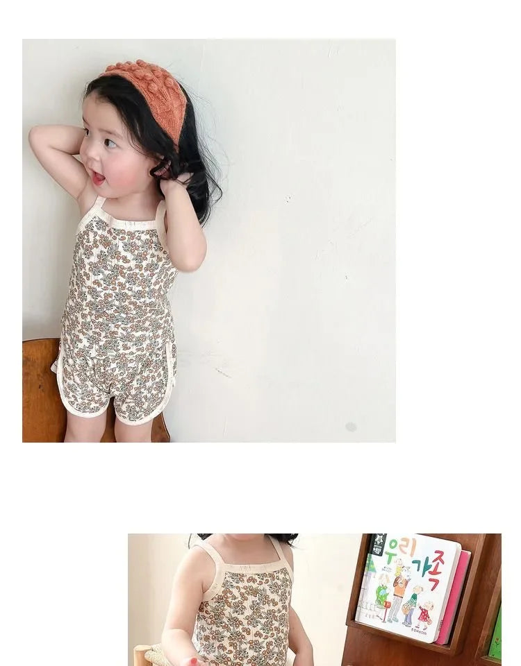 Baby Kleidung Sets Sommer Kleinkind Mädchen Strap Anzüge Baumwolle Druck Baby Jungen Tops T und Shorts Infant Trainingsanzug Neugeborenen Sets.