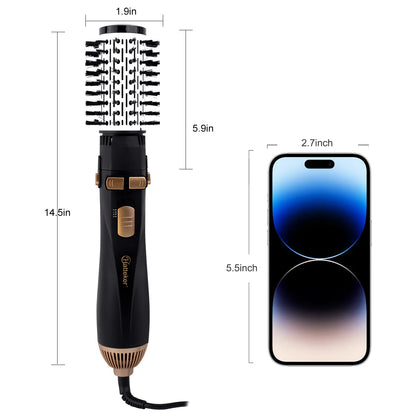 Hatteker EU 4-Head Hot Air Brush Hair Dryer Strong Wind Electric Straightener Curler Roller Comb Blower Styling Tool for Woman.