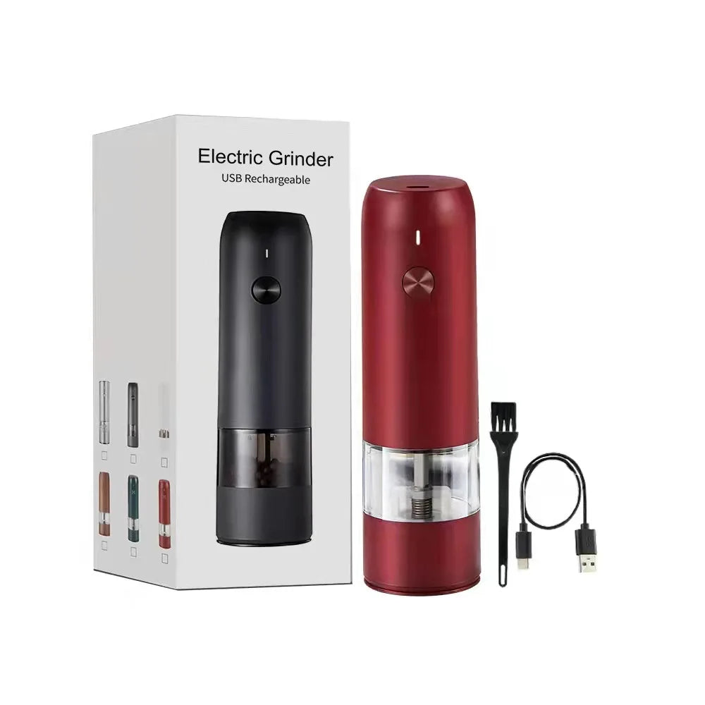 Electric Automatic Salt and Pepper Grinder Set Rechargeable With USB Gravity Spice Mill Adjustable Spices Grinder Kitchen Tools
